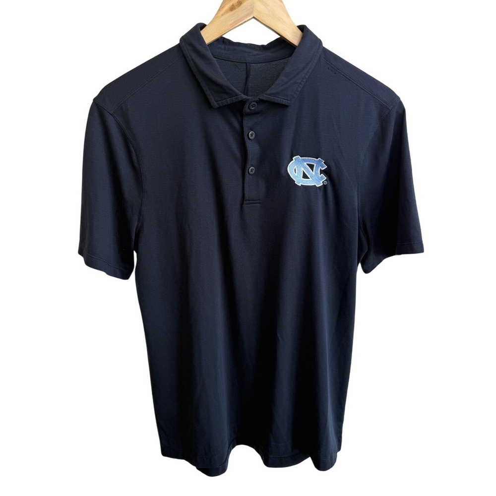Lululemon North Carolina Tarheels Performance Polo Shirt Men L Blue Short Sleeve